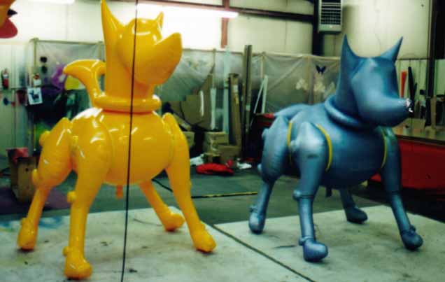 Product Replica of two mechanical dogs